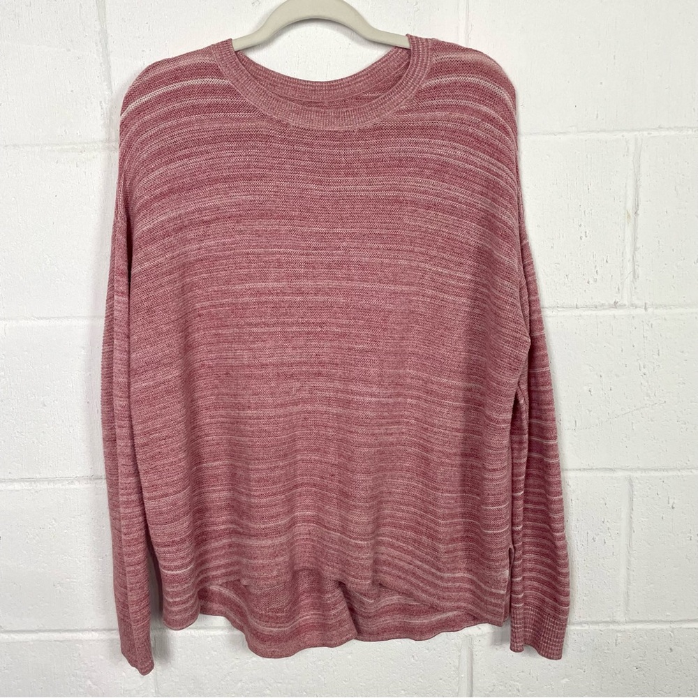 Lou & Grey‎ Tunic Longsleeve Rose Heather Stripe Relaxed Fit Comfy Soft Cotton M